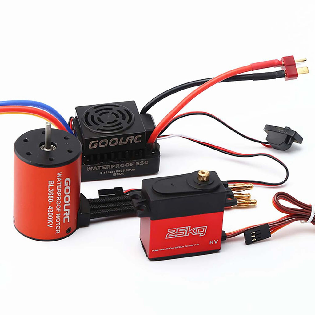 3650 Motor Combo Motor Combo Set 3650 4300KV Motor 60A Brushless ESC 25kg Servo w/ 25T Servo Arm for 1/10 RC Car Off-road Truck Oasis Select