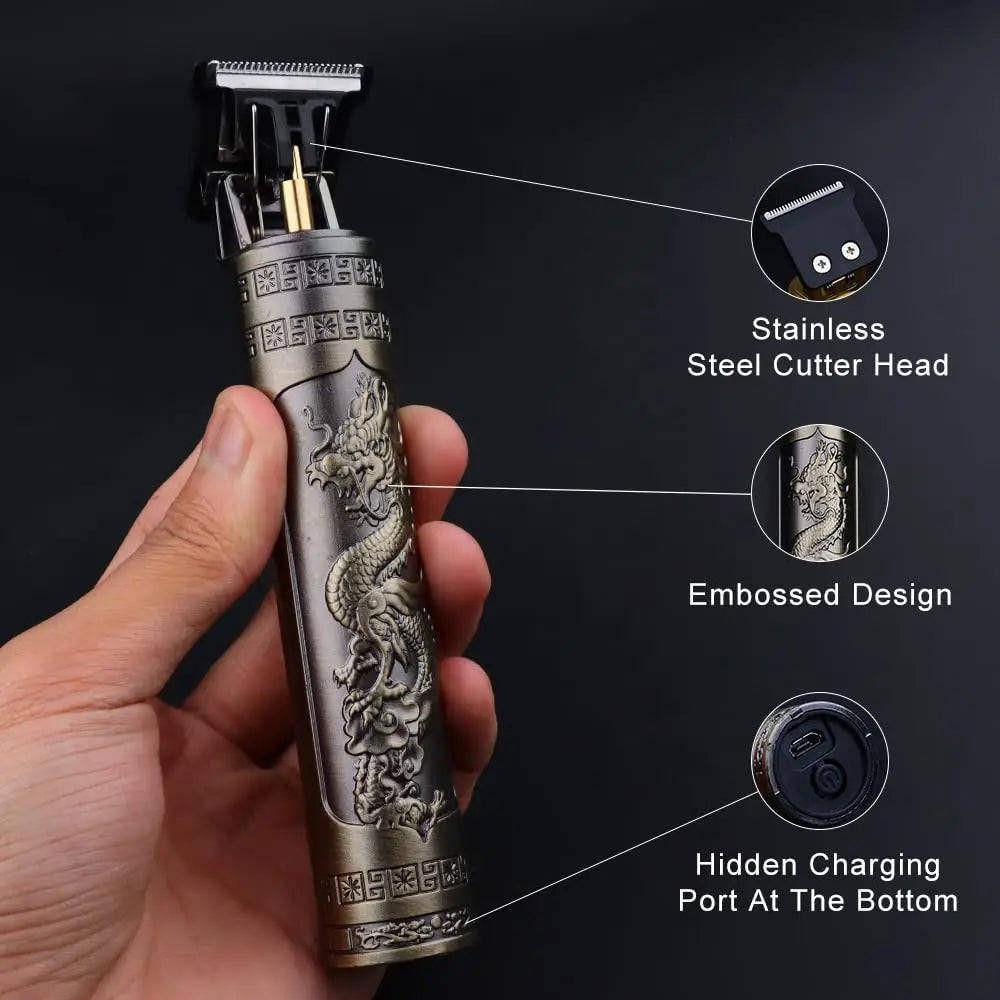 Vintage T9 Electric Hair Cutting Machinefor Men Dragon Buddha Hair Clipper Professional Men Shaver Rechargeable Barber Trimmer Oasis Select