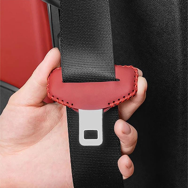 Universal Car Seat Belt Buckle Clip Cover Protector Leather Interior Button Case Anti-Scratch Cover Safety Belt Protective Cover Oasis Select