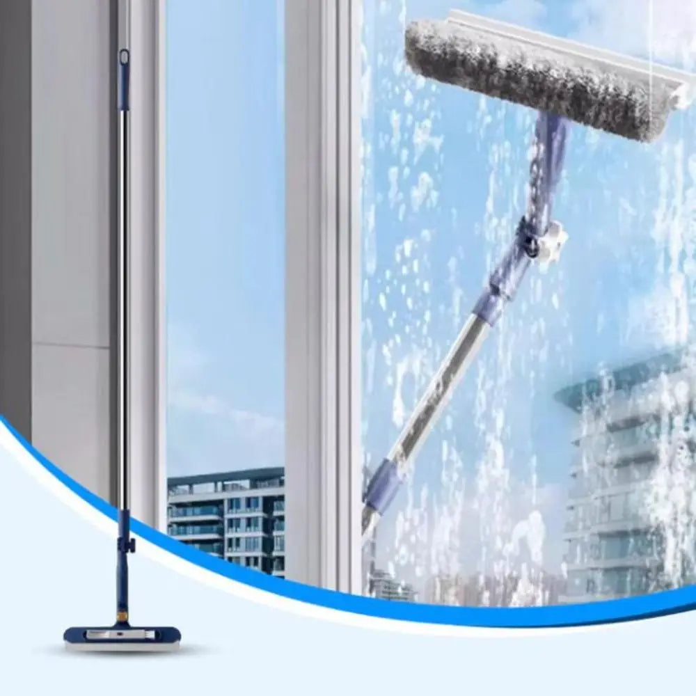 2 in1 Highrise Special Glass Brush with Squeegee Extended Handle Household Window Cleaner Universal Rotatable Oasis Select