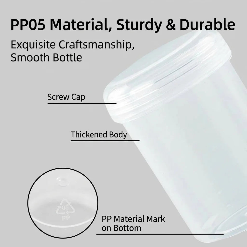 20/30/40/50mlRefillable Transparent Plastic Sealed Jars, Food Grade Thickened PP Leak-proof Containers for Travel Cosmetic Oasis Select