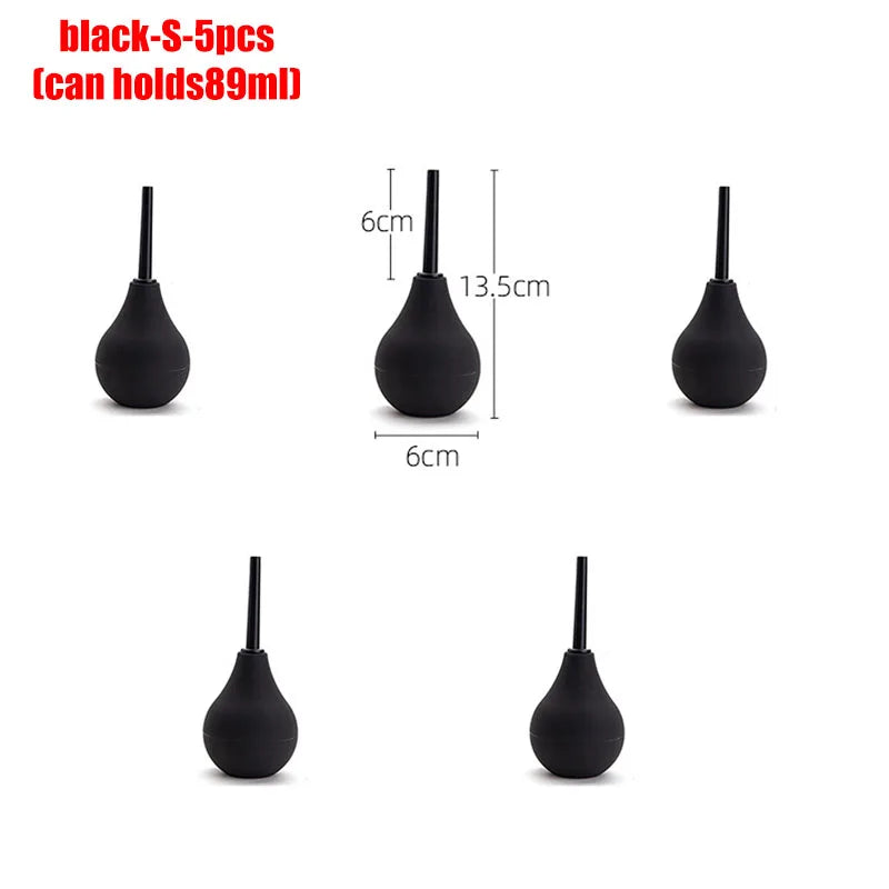 Enema multiple sizes personal care bidet penetration anal douche bathroom accessories toilet shower WC hygienic bidets parts Oasis Select black-S-5pcs