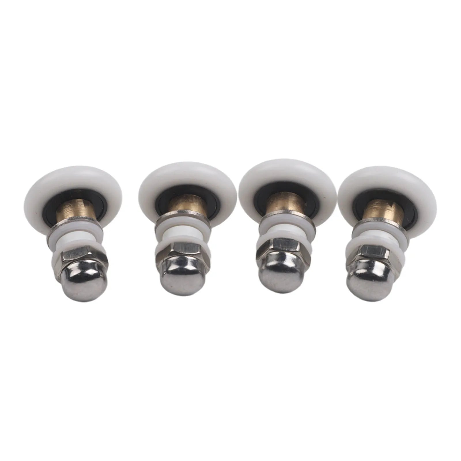 4 Replacement Partial Shower Door Rollers with Brass Center and For Runner Wheels for Sliding Shower Door Applications Oasis Select