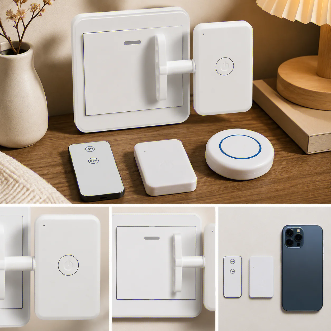 USB Rechargeable Wireless Remote Control Button Pusher, Smart Automatic Light Switch for Home Oasis Select