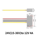 24V to 12V 2A-5A Power Buck Converter Voltage Transformer Waterproof Regulator Reducer Module Power Supply DC Buck Converter Oasis Select 24V to 12V 4A