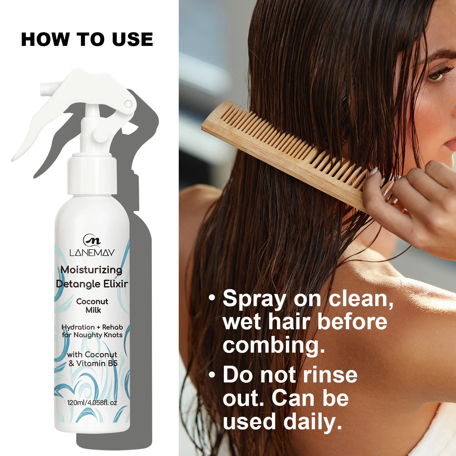 Coconut Oil Hair Conditioner – Moisturizing Detangle Elixir 120ml