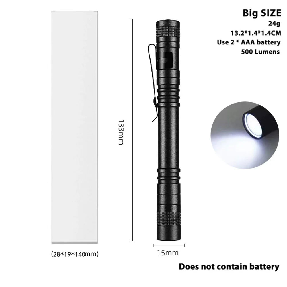 Mini LED Pen Light Flashlight – Ultra Bright EDC Torch