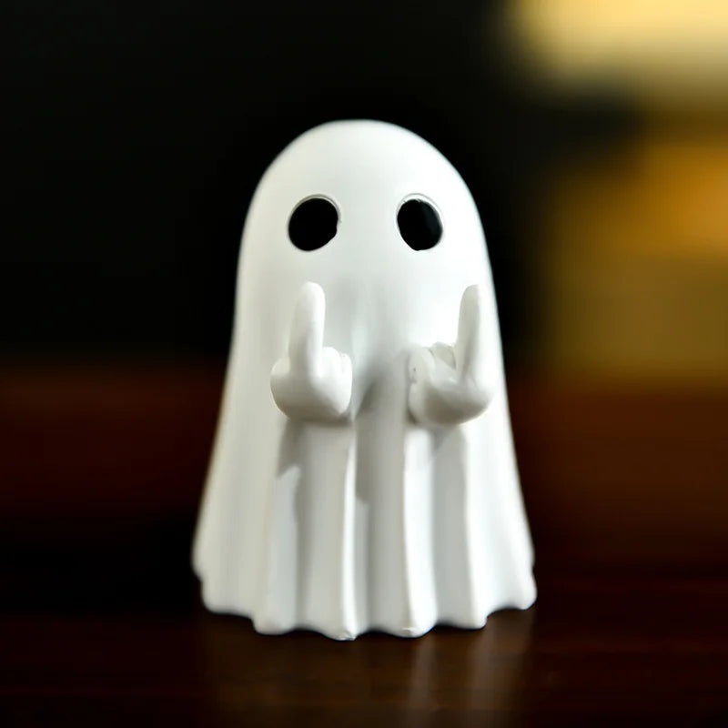 Halloween Cute Ghost Decoration Creative Middle Finger Table Ornament Artifact Gift Home Accessories Oasis Select