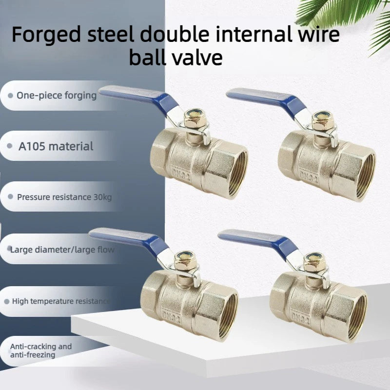 Stainless Steel Double Inner Thread Ball Valve 1/2 "3/4" 1 1.2 1.5 2 Inch BSPT Diameter Ball Valve Water Gas Oil Switch Oasis Select