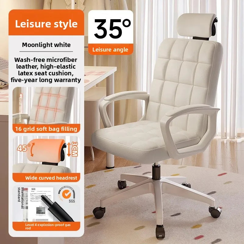 Computer chair home office chair sedentary comfortable seat bedroom college student dormitory makeup chair lifting backrest Oasis Select