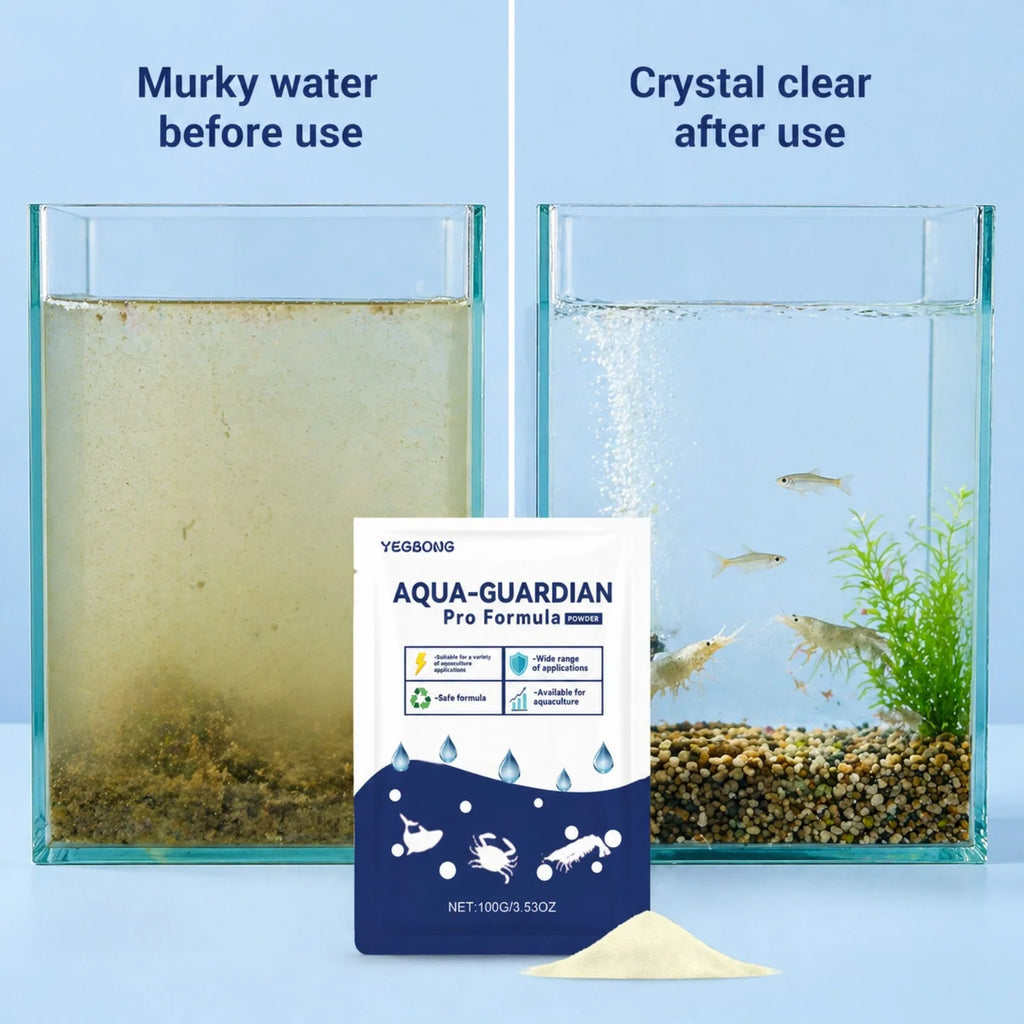 Aqua-Guardian Water Clarifier Powder 100g Fast Clear Cloudy Water For Freshwater Saltwater Fish Shrimp Crab Aquarium Aquaculture Oasis Select