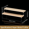 Wooden Transparent Display Rack, Perfume Storage Rack, Multi-Functional Decoration Rack, Used for Cosmetics, Nail Polish, Dolls Oasis Select 2 layers