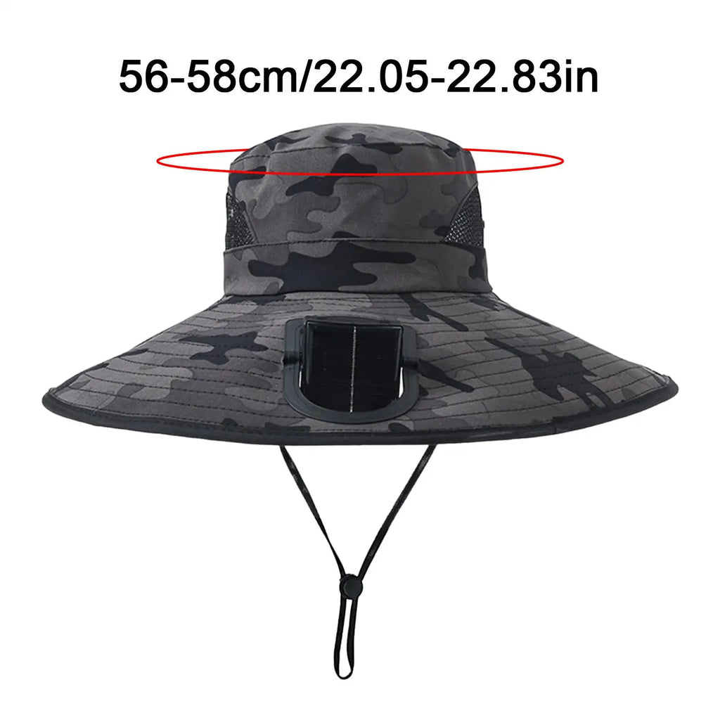 Portable Solar Charging Cap with Fan Fishing Hat For Outdoor Camping Fishing Hiking Sunscreen Fisherman Hat Solar Fan Cap Oasis Select