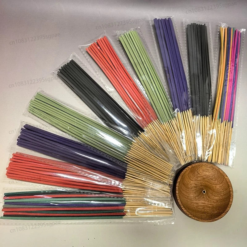 10Packs Handmade Incense Sticks with Wooden Incense Holder,White Sage,Dragon Blood,Cherry Blossom,Lavender for Yoga Meditation Oasis Select set