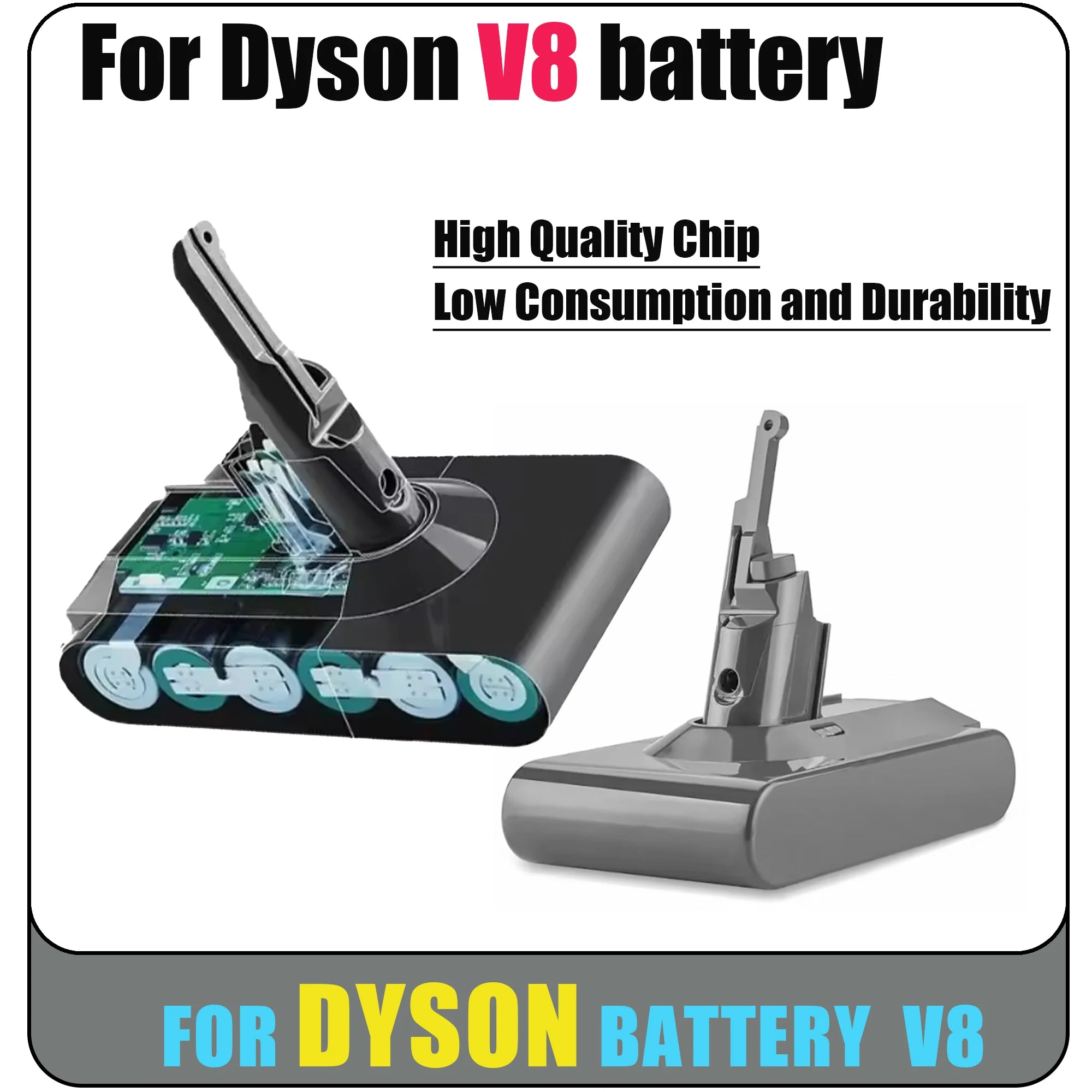 For Dyson V8 21.6V Replacement Battery for Dyson V8 Absolute Cord-Free Vacuum Handheld Vacuum Cleaner Battery Oasis Select