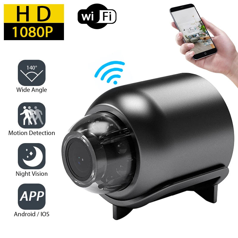 Indoor Safety Security Surveillance Night Vision Camera IP Camera Recorder HD 1080P Mini Camera Wireless WiFi Baby Monitor Oasis Select Black