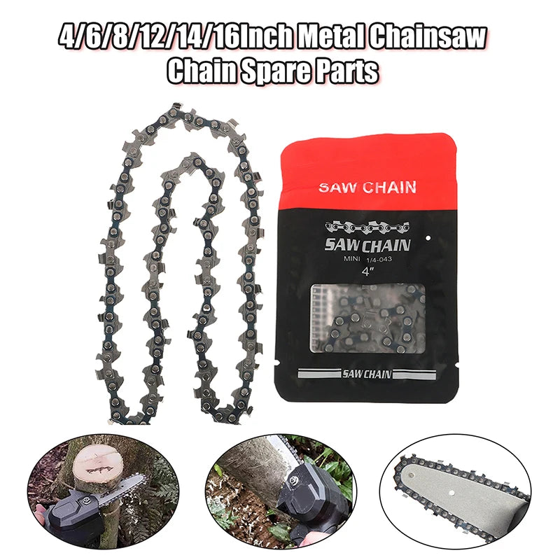 4/6/8/12/14/16 Inch Metal Chainsaw Chain Spare Parts Link Chainsaw Saw Chain Blade For Electric Saw Accessories Wood Cutting Oasis Select