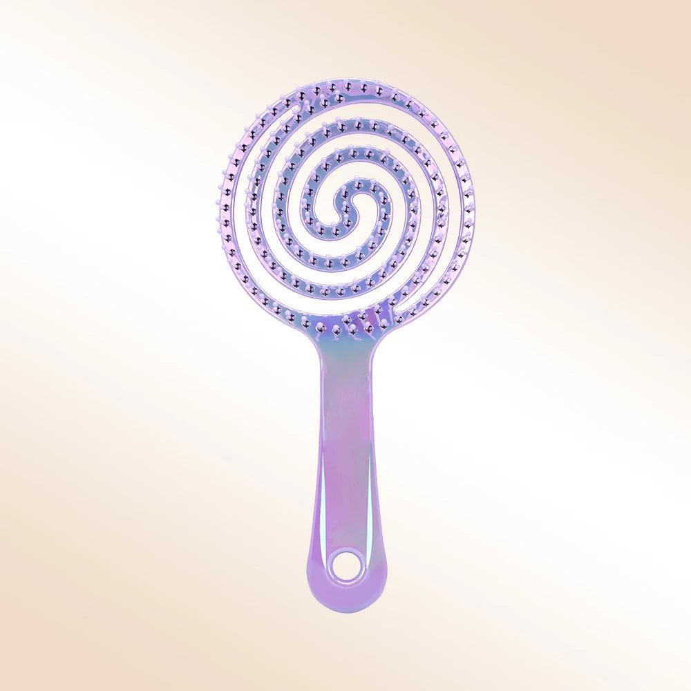 Round Hollow Hair Brush – Detangling, Volume & Scalp Massage Hair Styling Brush Oasis Select S033-purple