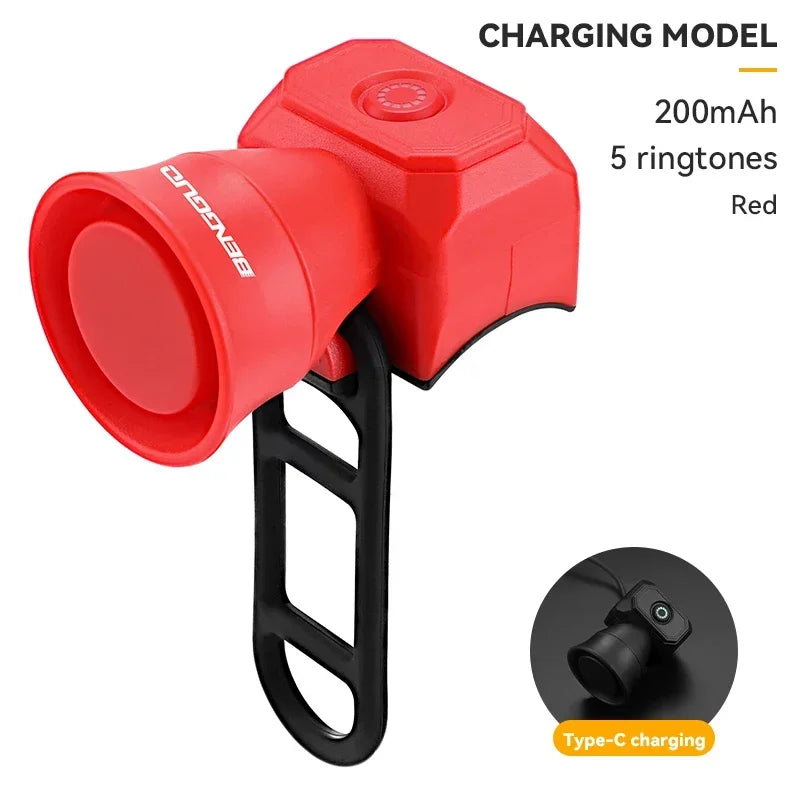 5 Mode Bike Electric Bell Horn Cycling USB Charging Motorcycle Ring Antitheft Waterproof Alarm Mountain Road Bicycle Accessories Oasis Select B