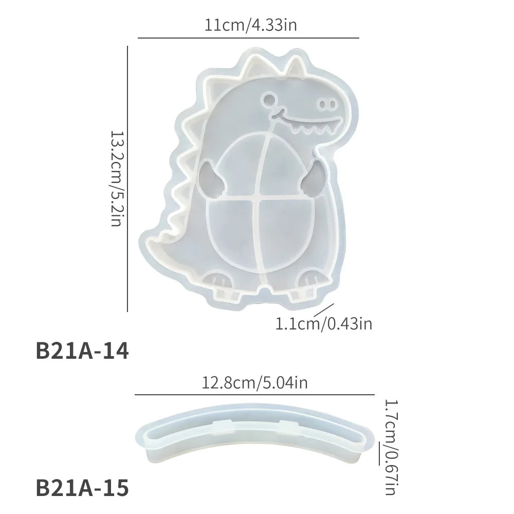 Cartoon Animal Photo Frame Silicone Mold DIY Cat Dog Dinosaur Picture Frame Resin Mould For Home Decoration Desktop Ornament Oasis Select Dinosaur