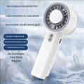 Semiconductor Ice Compress Handheld Fan 3 Speed Adjustable Turbo Wind Low Noise Brushless Motor Rechargeable Mini Cooling Fan Oasis Select White