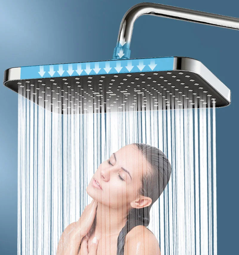 Top spray showerhead 30cm Large Size High Pressure Overhead Rain Large Flow Booster Rain Shower Head 360° Rotation Water Saving Oasis Select