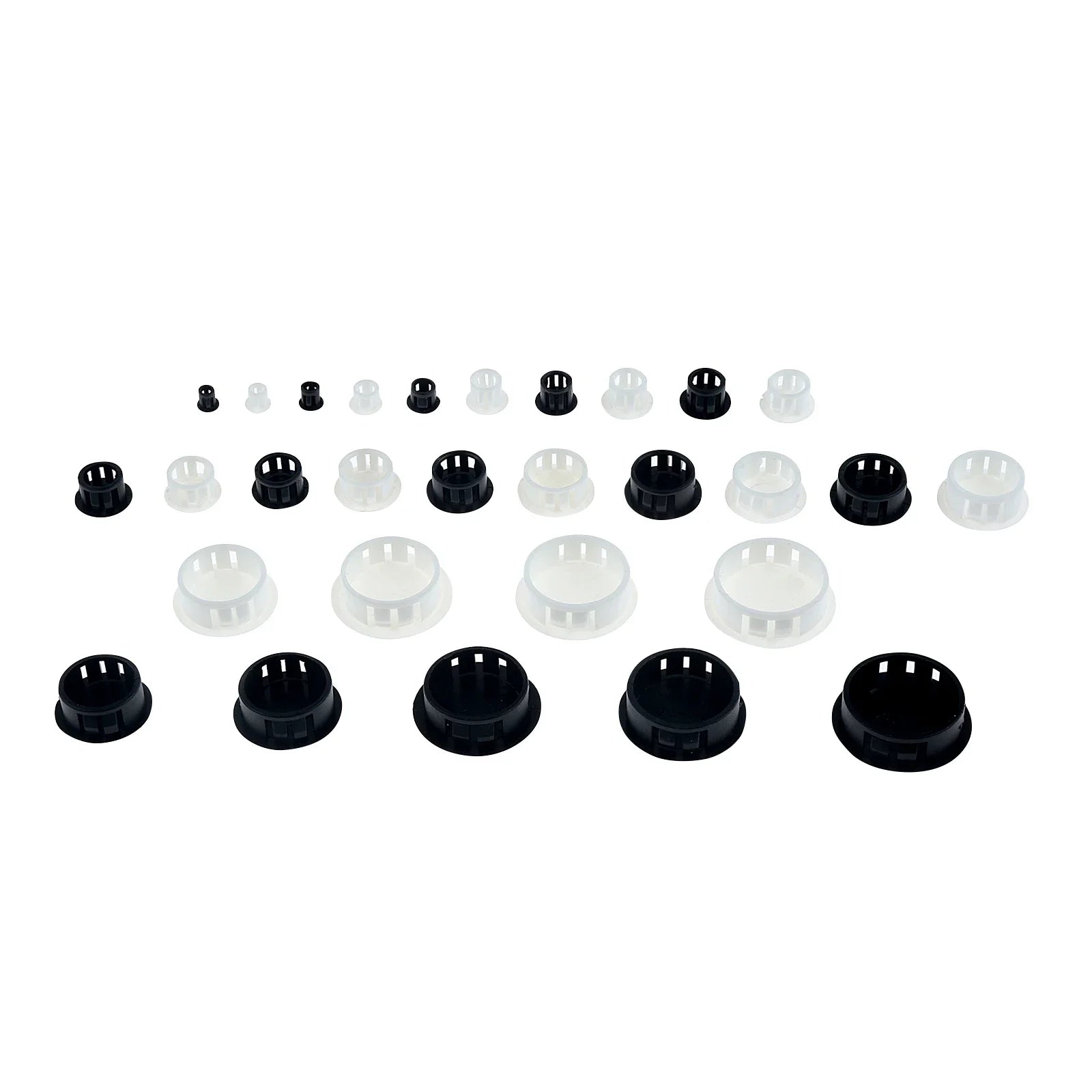 50Pcs Plastic Blanking End Caps Hole Plugs 5mm–32mm Black/White