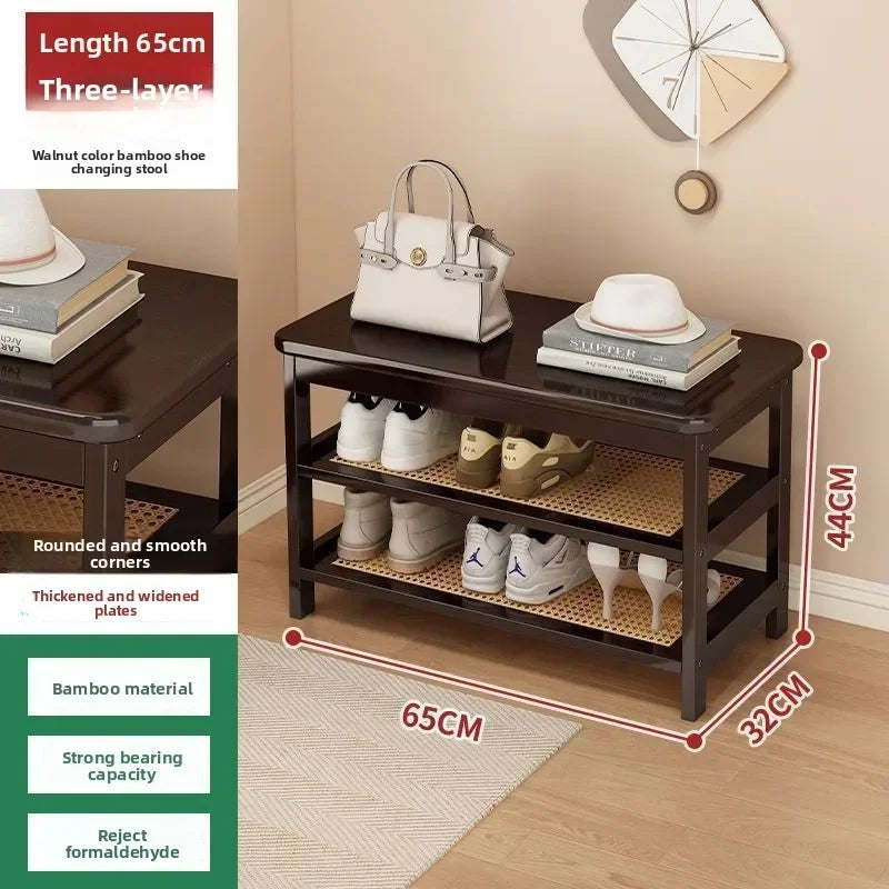 Multi-functional Household shoe cabinet, shoe rack, dustproof shoe change stool, entrance stool integrated space-saving storage Oasis Select Brown A