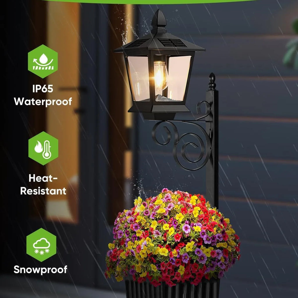 Solar Lamppost with Planter – IP65 Waterproof Outdoor Garden Light