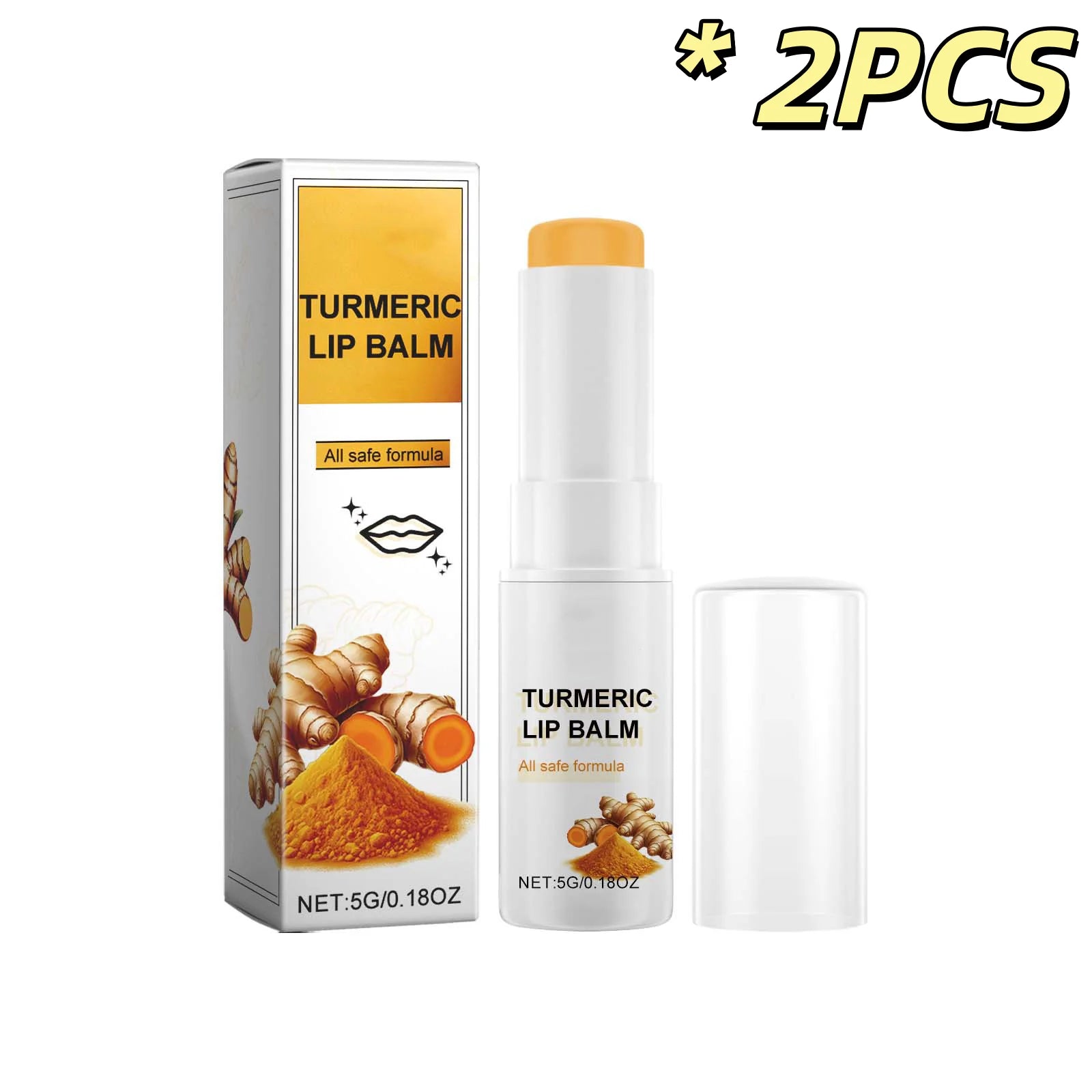 Collagen Moisturizing Lipstick Lasting Hydrate Prevent Dry Reduce Roughness Improving Gloss Enhance Turmeric Root Lip Plump Balm Oasis Select 5g Boxed X 2PCS