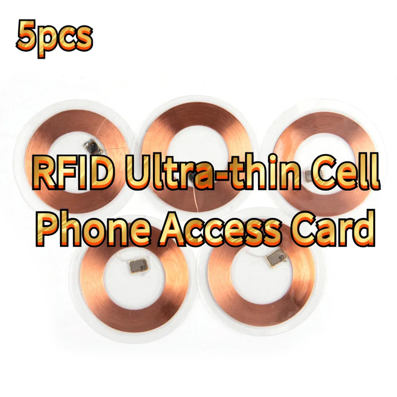 5Pc 38MM Thickness 0.3mm 125KHz ID T5577 Writable Rewritable Copper Coil Coin Card Keyfob RFID Ultra-thin Cell Phone Access Card Oasis Select