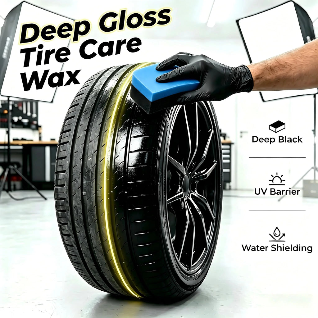 Tire Shine Kit – UV Protection Tire Dressing with Applicator Sponge