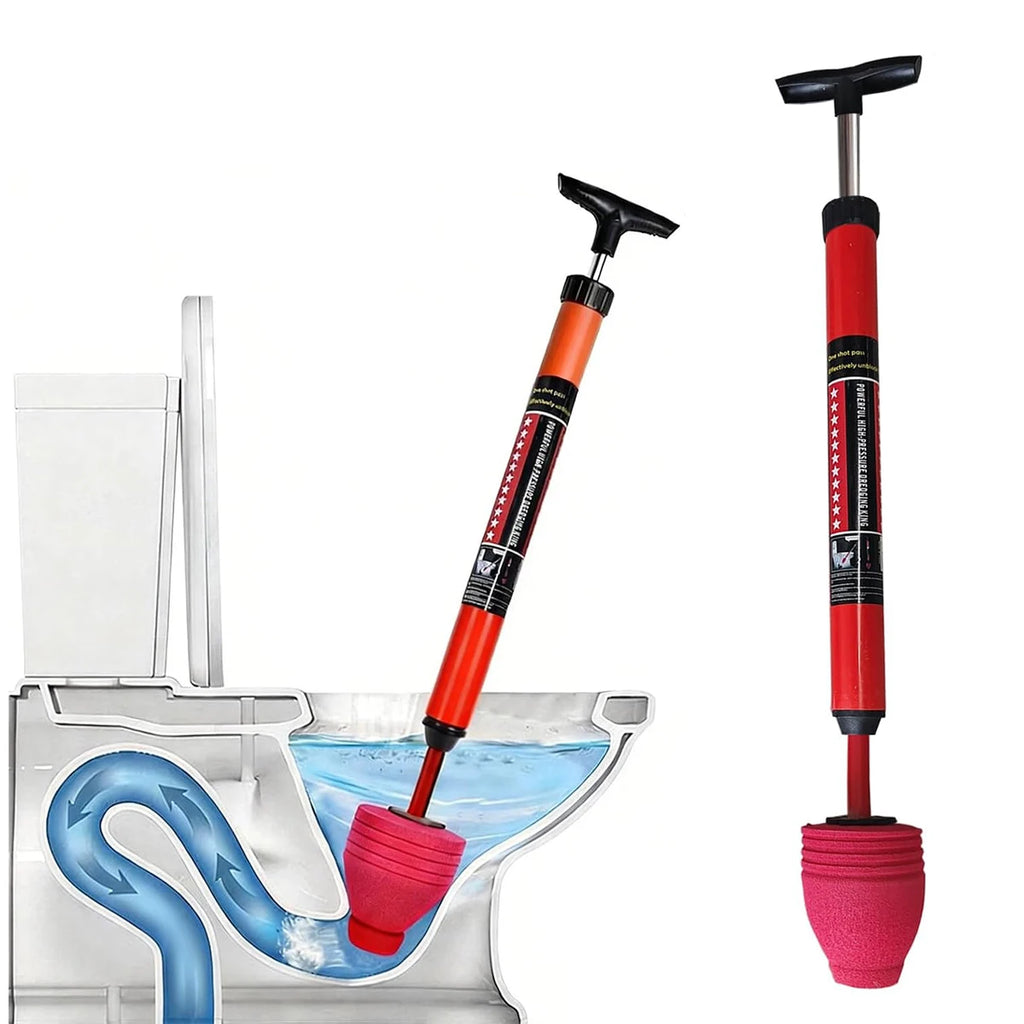 Toilet Plunger Powerful Pneumatic Drain for Clogged Toilets, Instant Unclogger for Paper & Waste, Safe for P Oasis Select