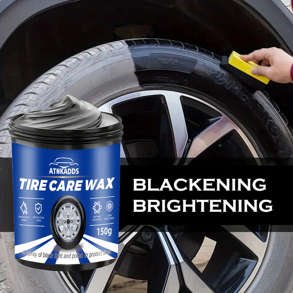 Black Tire Wax Polish 150ml – Rubber & Vinyl Restorer + Sponge