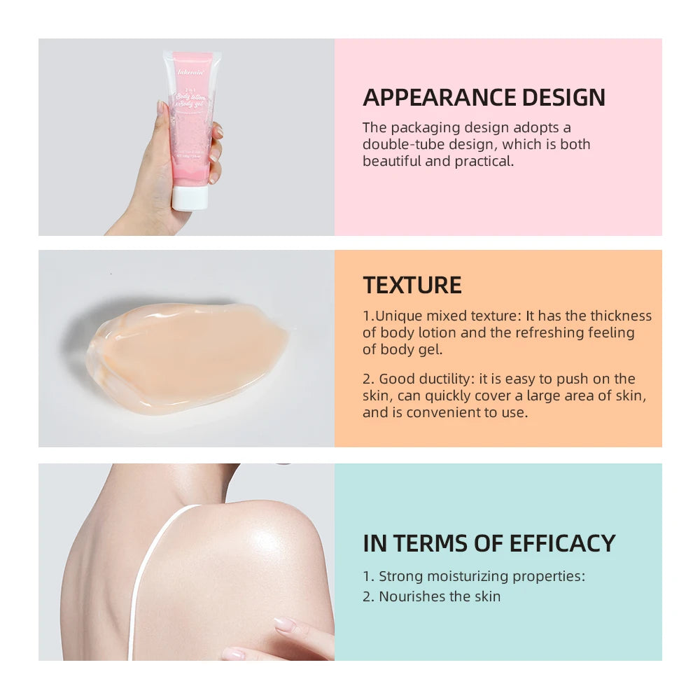 2-in-1 Body Lotion Body Gel Nature Lock Water Anti Aging Brightening Repairing Improve Skin Elasticity Double-tube Body Lotion Oasis Select