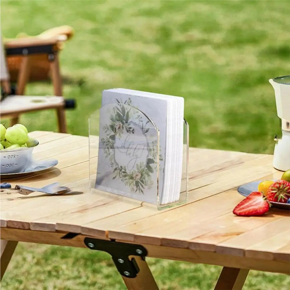 Transparent Acrylic Napkin Holder Vertical Holder Napkin Storage Napkin Organizer Freestanding U Shaped Tissue Box Dispenser Oasis Select
