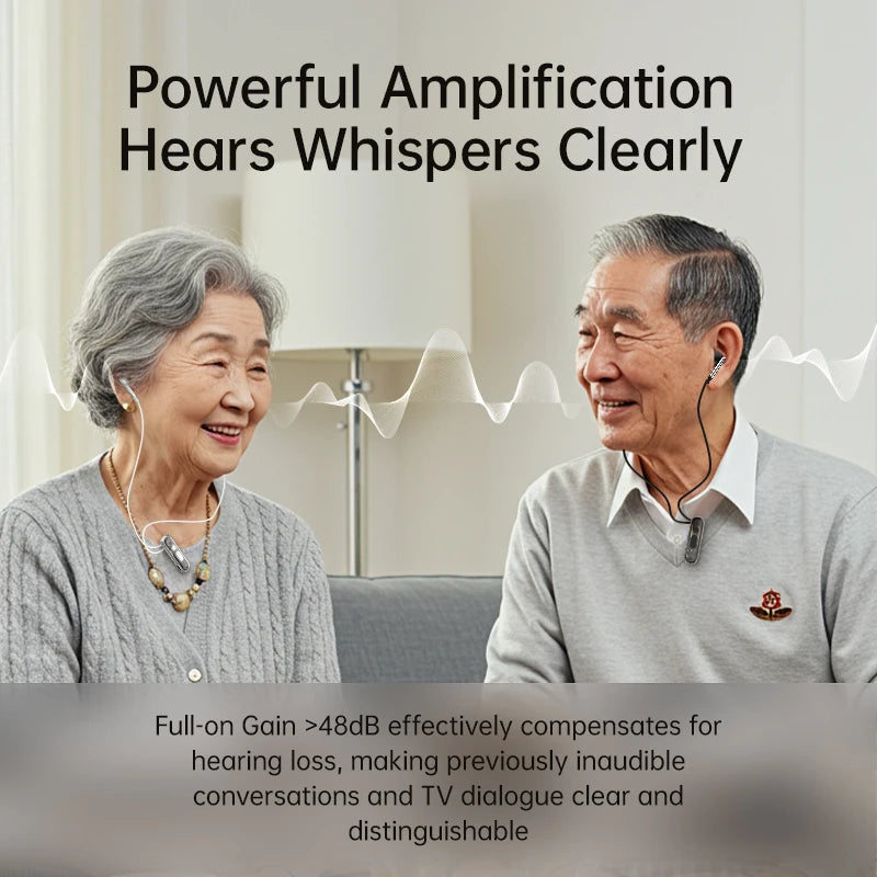 Mini Bluetooth Headset Neckband Earbuds BT 5.4 Stereo Headsets Rechargeable Audio-Assisted Earphone Sound Amplifiers Headphones Oasis Select