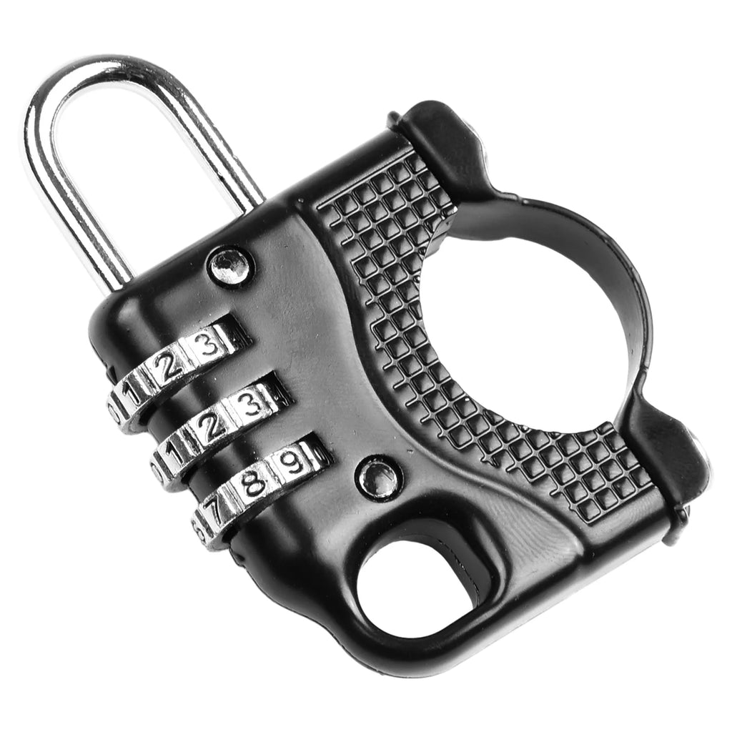 Helmet Lock 3 Digit Password Motorcycle Bicycle Lock Anti-theft Scooter Helmet Lock Parts For 2.2-2.8cm Handlebar Diameter Oasis Select