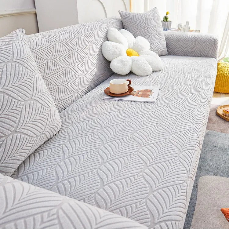 Elastic Sofa Cover All-season Anti-slip Anti-cat Scratch 360° Dust-proof and Beautiful Hair Cover Couch Cover Oasis Select Light gray 5 person 305cm-360cm