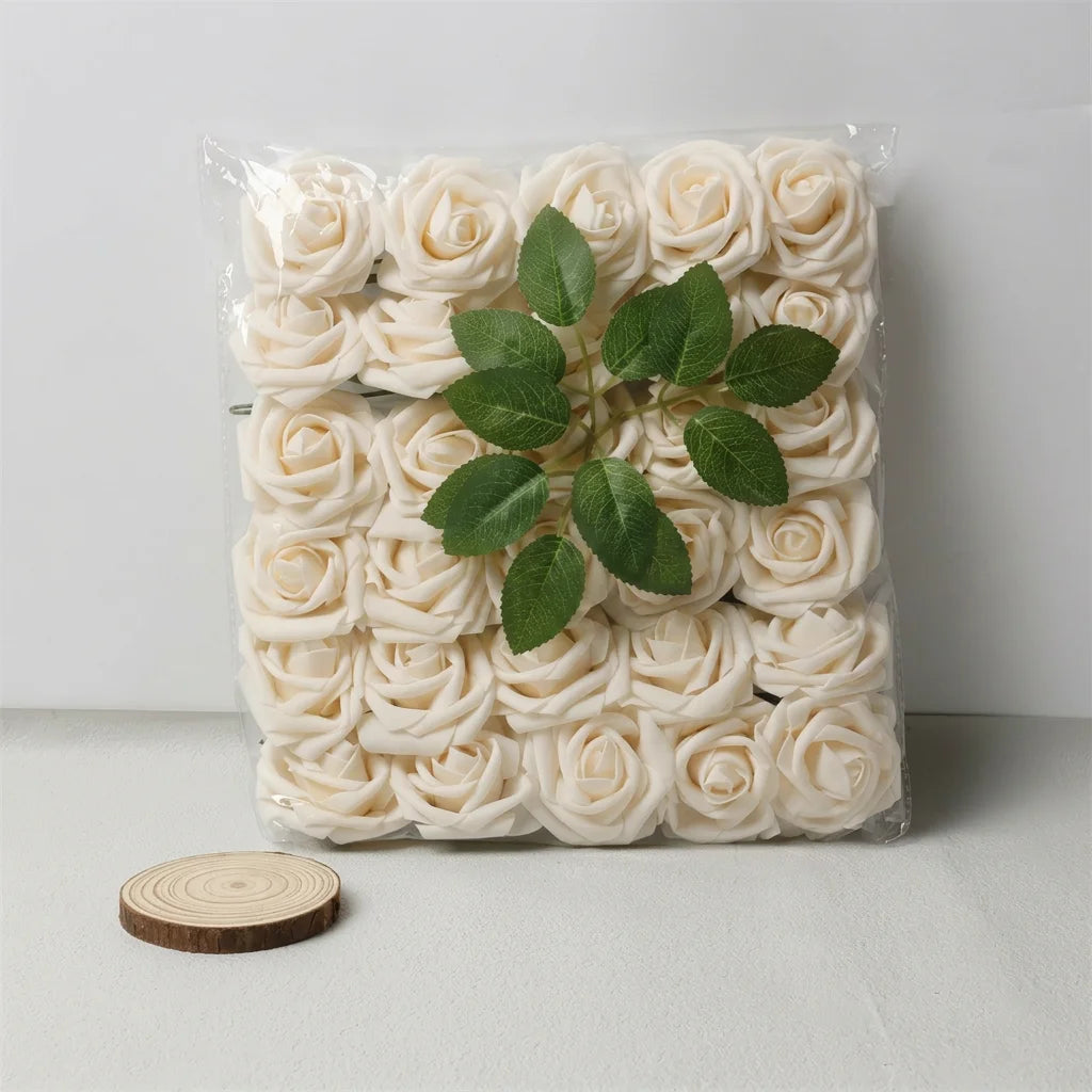 30 Pieces Artificial PE Foam Roses Fake Rose Flowers for DIY Bridal Bouquet Wedding Valentine's Day Party Decoration Oasis Select