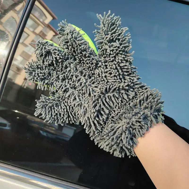1/2Pcs Car Wash Gloves Microfiber Wipe Car Sponge Free Car Wash Cleaning Coral Velvet Double-Sided Cleaning Tool Oasis Select