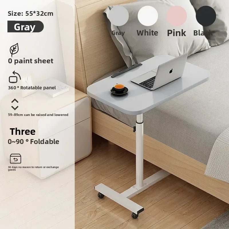 Laptop computer table Bedside table can be lifted and lowered 360 degrees Rotating desktop Simple portable mobile table Oasis Select Grey Q3