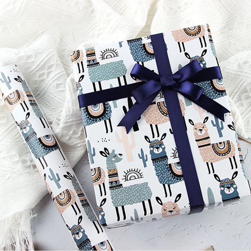 50*70cm Cute Cartoon Toys Birthday Gift Wrapping Paper Birthday Gift Box Packaging Paper DIY Craft Party Decoration Paper Oasis Select C