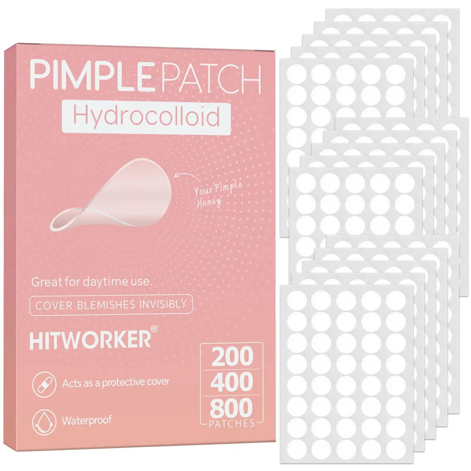 800/400/200 pieces/box of acne patches - non-alcoholic, used to absorb acne secretions, non irritating, essential for acne care Oasis Select