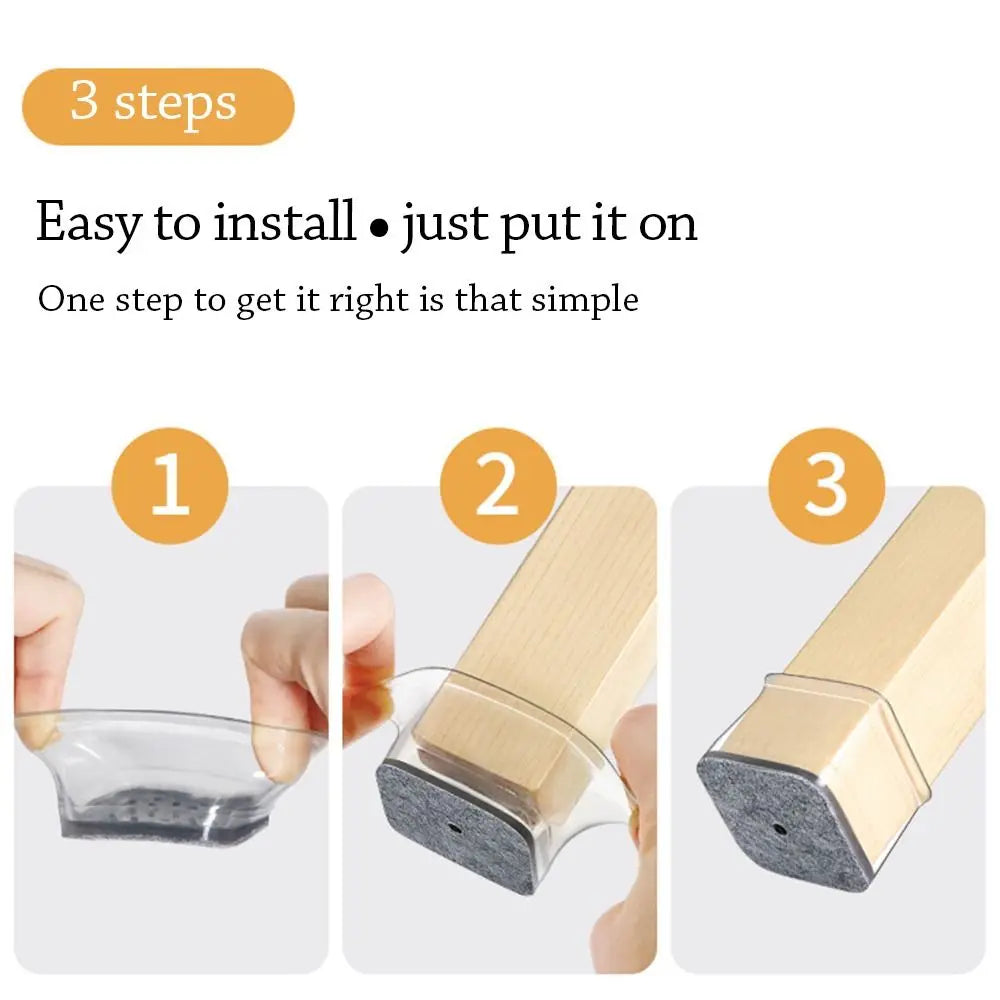 Silicone Square Chair Leg Floor Protectors – Non-Slip Covers