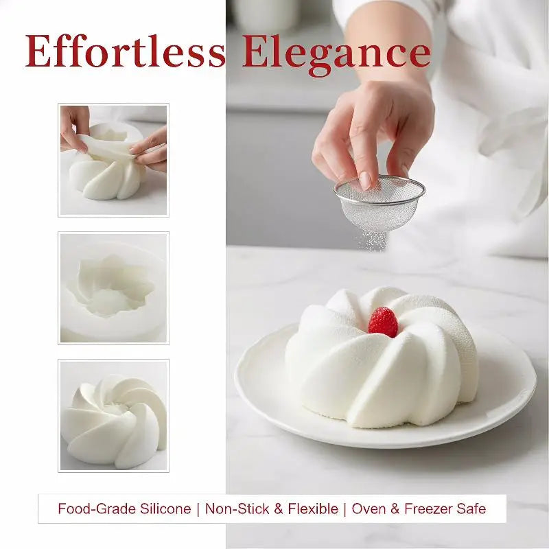 Fan-shaped Flower Silicone Molds Pudding Chocolate Mousse Mould Pastry Baking Pan Cake Decorating Tools Kitchen Bakeware Oasis Select