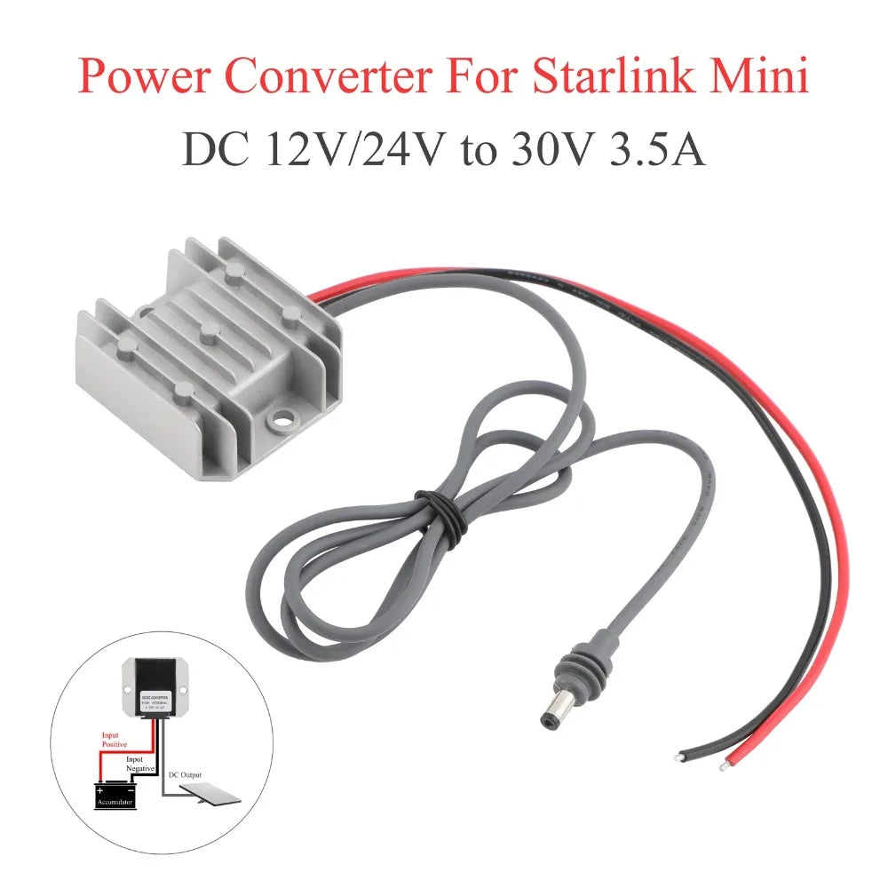 Extension cable DC male to female 5/-20m Gen3+For StarlinkDC power converter car charger to DC male plug 12/24V to 57V 4.5A Oasis Select