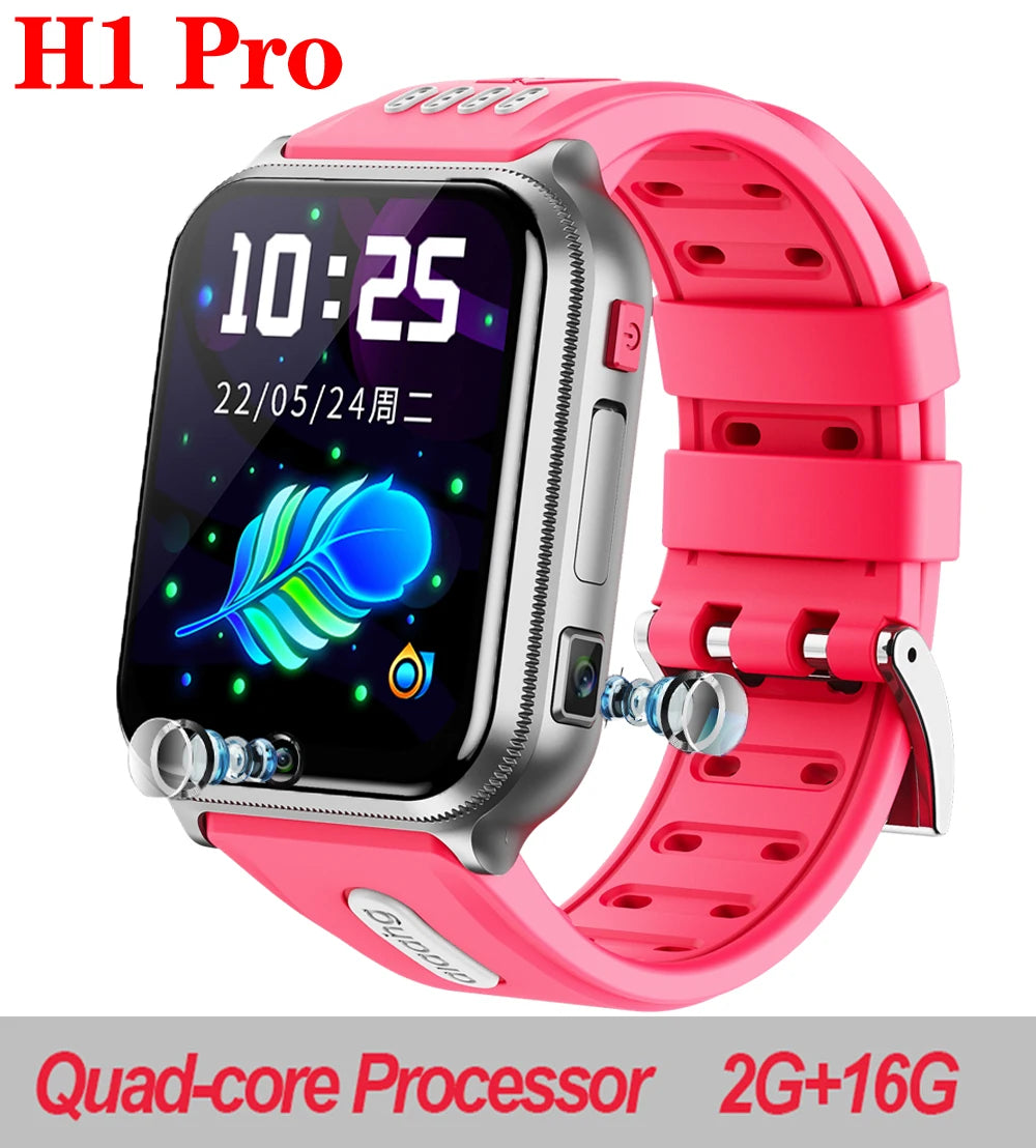 4G Smart Watch Kids GPS Positioning Dual Camera Smartwatch Student Clock Wifi Internet Boy Girl Video Calls 1+8/2+16 SIM Card Oasis Select H1Pro-SVPIS-16G standard