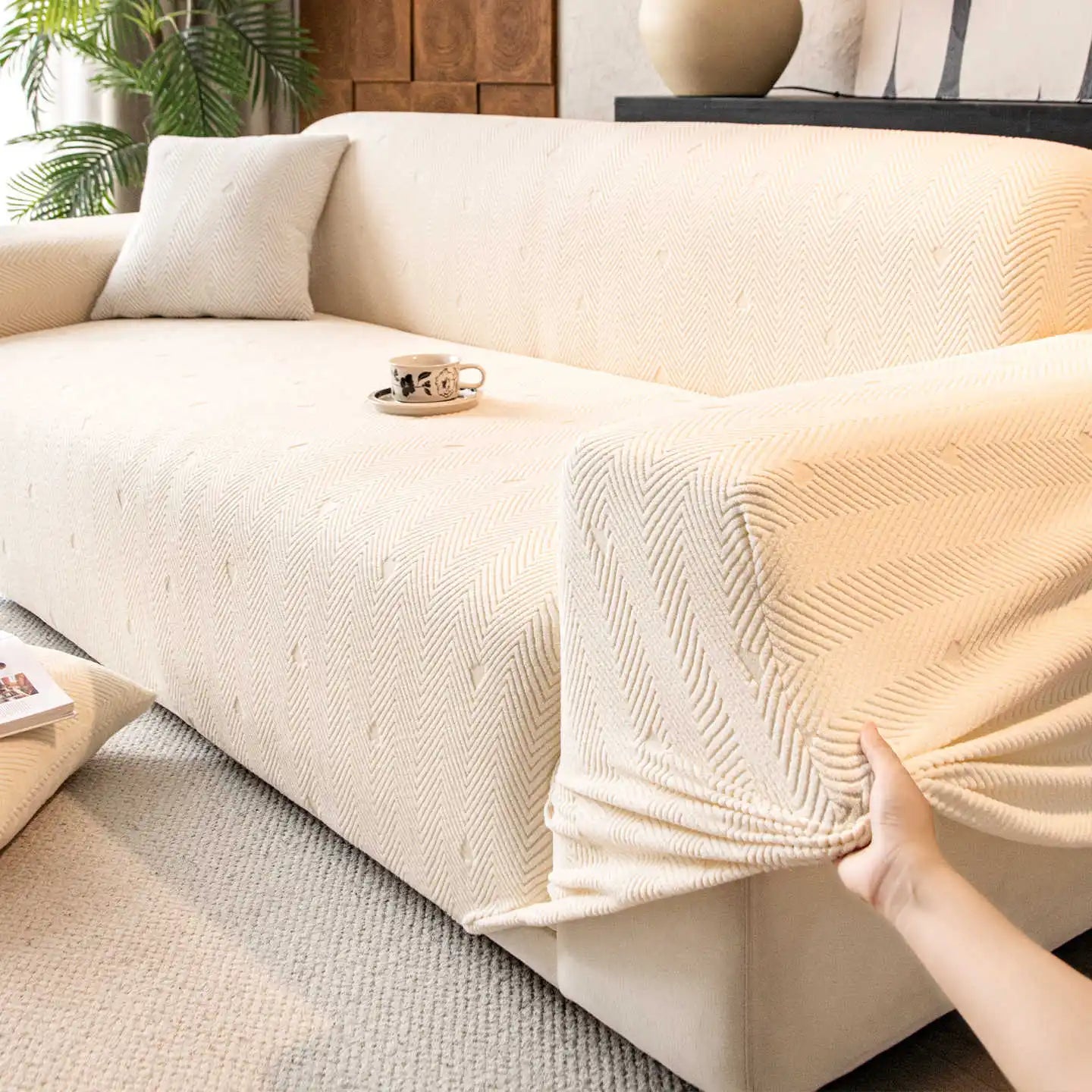 All-inclusive New Sofa Cover Jacquard Velvet Sofa Cover All-season Universal Anti-cat Scratch Sofa Cover Couch Covers for Sofas Oasis Select