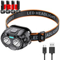 Dual Light Source LED Induction Headlight Emergency Head Flashlight 250LM XPE Headlamp 500mAh for Outdoor Fishing Camping Hiking Oasis Select 1PCS-clip